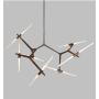 KALRI Modern Metal Sputnik Chandelier Lamp Tree Branch Pendant Lighting Ceiling Fixture with Frosted Glass Lampshade for Dining Room, Living Room, Kitchen Island, Hotel, Coffee Shop (Black-14Lights)