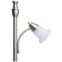 Elegant Designs LF2003-BSN 2 Light Mother Daughter White Marble Glass Floor Lamp, Brushed Nickel