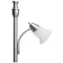 Elegant Designs LF2003-BSN 2 Light Mother Daughter White Marble Glass Floor Lamp, Brushed Nickel