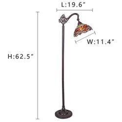 Capulina Hand-Crafted Tiffany Floor Pole Lamp Dragonfly Lights, Tiffany Floor Lamps for Reading, Floor Lamps Tiffany Style Shade, Stained Glass Floor Reading Lamps, Tiffany Standing Lamps W11''