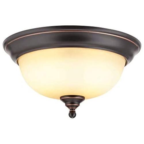 NOMA Classic Flush Mount Ceiling Light Fixture | Perfect for Entryway, Bedroom, Kitchen, Hallway or Dining Room | 13” W, Oil Rubbed Bronze