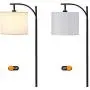 HUESLITE Industrial Standing Lamps for Living Room, Retro Farmhouse Arc Floor Lamp for Bedroom Reading (Black) HUESLITE Industrial Standing Lamps for Living Room, Retro Farmhouse Arc Floor Lamp for Bedroom Reading (Black)