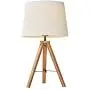 MOTINI 21'' Tripod Table Lamp Modern Besides Desk Lamp Bamboo with White Fabric Shade for Bedroom Study Livingroom End Table Light UL Listed