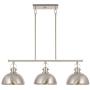 Kira Home Belle 34'' 3-Light Modern Industrial Kitchen Island Light, Dome Shades + Swivel Joints, Brushed Nickel Finish