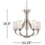 Kadence Brushed Nickel Chandelier 23 1/4'' Wide Modern Opal Frosted Glass 5-Light Fixture for Dining Room House Foyer Kitchen Island Entryway Bedroom Living Room - Possini Euro Design