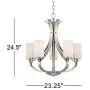 Kadence Brushed Nickel Chandelier 23 1/4'' Wide Modern Opal Frosted Glass 5-Light Fixture for Dining Room House Foyer Kitchen Island Entryway Bedroom Living Room - Possini Euro Design