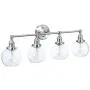 XiNBEi Lighting Vanity Light, 4 Light Industrial Wall Light with Glass, Wall Mounted Light Brushed Nickel Finish for Bathroom Kitchen Living Room XB-W1256-4-BN XiNBEi Lighting Vanity Light, 4 Light Industrial Wall Light with Glass, Wall Mounted Light Brushed Nickel Finish for Bathroom Kitchen Living Room XB-W1256-4-BN