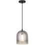 Henn&Hart PD0031 Modern 1 Contemporary Style Smoked Nickel Glass with for, Kitchen, Dining, Living Room, Foyer Pendant Light, One Size, Silver