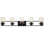 MELUCEE 5-Light Bathroom Vanity Light Fixtures Black Wall Sconce with Clear Glass Shade, Modern Wall Light Fixtures for Vanity Table Bedroom Dressing Table Mirror Cabinets