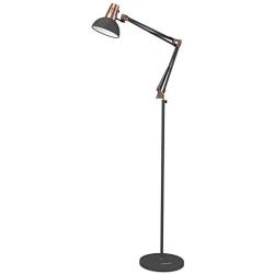 LEPOWER Metal Floor Lamp, Adjustable Architect Swing Arm Standing Lamp with Heavy Duty Base, Eye-Caring Reading/Drawing Lamp with On/Off Switch for Living Room, Bedroom, Study Room, Office(Sand Black)