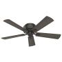 HUNTER 54208 Crestfield Indoor Low Profile Ceiling Fan with LED Light and Pull Chain Control, 52'', Noble Bronze