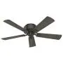 HUNTER 54208 Crestfield Indoor Low Profile Ceiling Fan with LED Light and Pull Chain Control, 52'', Noble Bronze