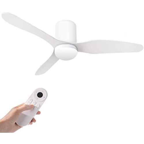 48 Inch Smart Ceiling Fans with LED Light and Remote Control Work with Alexa and Google Assistant for Living Room and Bedroom, Dimmable and Color Temperature Changeable, 6-Speed and ABS Blades, White