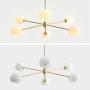 BOKT Mid Century Modern Chandelier 6 Lights Magic Bean Molecular Chandelier Globe Chandeliers Light Fixture for Living Room Restaurant Kitchen Island E26 Base (Gold, 6 Lights)