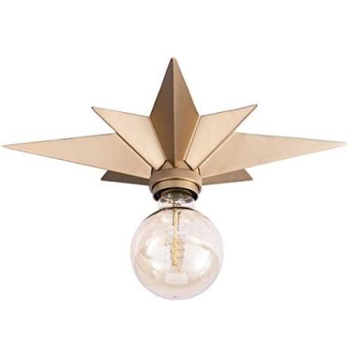 VILUXY Flush Mount Ceiling Light, Brass Star Light Fixtures Ceiling for Hallway, Entryway, Study Room, Bedroom