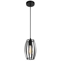 Pendant Light Fixture Industrial Hanging Lighting Fixture for Kitchen, Dining Room, Hallway, Adjustable Retro Hanging Ceiling Light Fixture Rustic Black Metal Oval Chandelier