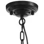 APBEAMLighting Luxury Round Crystal Chandelier Retro Pendant Lighting Hanging Ceiling Light Dimmable Fixture with Adjustable Chain for Dining Room Bedroom Black