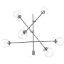 INK+IVY II150-0089, Cyrus Six-Light Modern Chandeliers - Height Adjustable, Plated Finish, Glass Sphere Shades Pendant Sputnik Ligthing Lamp, Dining Room Lighting Fixtures, LED Compatible, Silver