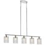 Luburs 5-Light Modern Crystal Chandelier Lighting Fixtures Dining Room Ceiling Hanging,Crystal Pendant Chandelier Light,Chrome Table Light with Adjustable Rods,Farmhouse Island Lights for Kitchen