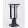 EERU Outdoor Post Light Waterproof Metal Frame with Milk White Frosted Glass, Pier Mount Outdoor Lighting Fixtures(with 3-Inch Pier Mount Base)Outdoor Post Lantern for Garden Backyard and Porch