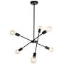 JHLBYL Sputnik Chandelier 6 Lights Black Mid Century Pendant Lighting Vintage Industrial Ceiling Light for Kitchen Dining Room Living Room