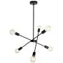 JHLBYL Sputnik Chandelier 6 Lights Black Mid Century Pendant Lighting Vintage Industrial Ceiling Light for Kitchen Dining Room Living Room