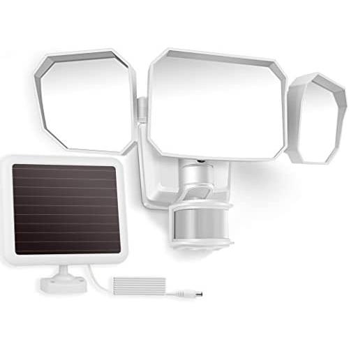 LeiDrail Solar Flood Lights Outdoor Motion Sensor 1500LM Super Bright LED Security Light 3 Adjustable Head 6000K White Light IP65 Waterproof for Garage Yard Porch Entryways Backyard Pathway Patio