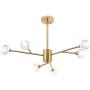 Modern Sputnik Chandeliers 6-Lights Pendant Lighting Ceiling Light Fixture for Living Room, Dining Room, Hotel