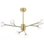 Modern Sputnik Chandeliers 6-Lights Pendant Lighting Ceiling Light Fixture for Living Room, Dining Room, Hotel