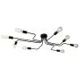 KOSTOMO Black Ceiling Light 8 Lights Industrial Semi Flush Mount Light Vintage Metal Art Ceiling Lamp for Living Room Dining Room Kitchen Hallway Cafe Bar Lighting