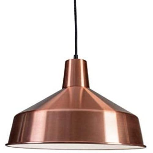 120V Commercial Grade Vintage Barn Style Pendant Light, 16'' Shade Diameter (Copper, Single)