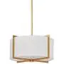 MOTINI 3 Light Drum Pendant Chandelier, Classic Ceiling Pendant Chandelier Fixture with Drum Shade, Gold Brushed Brass Drum Light Fixture for Dining Room Living Room Bedroom