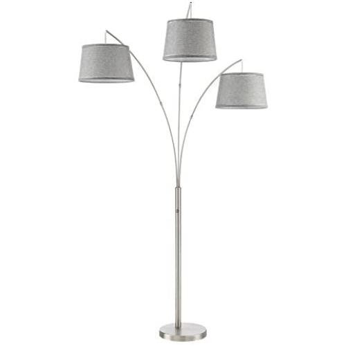 Kira Home Akira 78.5'' Modern 3-Light Arc Floor Lamp with 3-Way Switch, Gray Burlap Shades + Brushed Nickel Finish Kira Home Akira 78.5'' Modern 3-Light Arc Floor Lamp with 3-Way Switch, Gray Burlap Shades + Brushed Nickel Finish