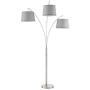 Kira Home Akira 78.5'' Modern 3-Light Arc Floor Lamp with 3-Way Switch, Gray Burlap Shades + Brushed Nickel Finish Kira Home Akira 78.5'' Modern 3-Light Arc Floor Lamp with 3-Way Switch, Gray Burlap Shades + Brushed Nickel Finish