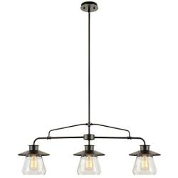 Nate 3-Light Pendant, Oil Rubbed Bronze, Clear Glass Shades,64845