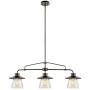 Nate 3-Light Pendant, Oil Rubbed Bronze, Clear Glass Shades,64845