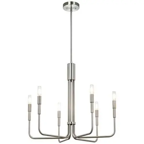 XiNBEi Lighting Chandelier Pendant Light, Nickel Chandeliers with LED Bulb Modern Adjustable Hanging Ceiling Light for Living & Dining Room XB-C1213-6-BN XiNBEi Lighting Chandelier Pendant Light, Nickel Chandeliers with LED Bulb Modern Adjustable Hanging Ceiling Light for Living & Dining Room XB-C1213-6-BN