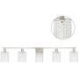 BONLICHT Bathroom Vanity Light Fixtures 5 Light Brushed Nickel Wall Lighting Crystal Wall Sconce with K9 Crystal Drop Modern Farmhouse Style Bath Wall Mount Lamp for Living Room Hallway Kitchen Porch