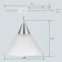 DEWENWILS Plug in Pendant Light, Hanging Light with 15ft Clear Cord, On/Off Switch, Frosted Plastic White Shade, Hanging Ceiling Light for Living Room, Bedroom, Dining Hall, Pack of 2