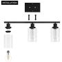 Vanity Light Fixtures ,3-Lights Farmhouse Wall Lighting Indoor Light Fixture, Modern Industrial Wall Sconce with Clear Glass Shade and Metal Base for Bedroom Living Room