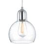 KRASTY Modern Brushed Nickel Seeded Glass Pendant Light Fixtures Mini Adjustable Pendant Lighting Chorme Ceiling Pendant Light, Pendant Lamp for Kitchen Island Dining Room Bedroom