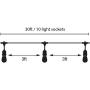 FEIT ELECTRIC 72041 30 Foot Heavy-duty Weather resistant Decorative indoor and outdoor 10 Sockets Incandescent String Lights, 30, 11W, Dimmable,Black