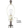 Becker Cottage Table Lamp with Nightlight LED Fillable Clear Glass Drum Shade for Living Room Family Bedroom Nightstand - Regency Hill