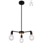 XiNBEi Lighting Chandeliers, 3 Light Black Pendant Light Ceiling Chandelier Light with LED Bulbs for Kitchen & Dining Room XB-C1211-3-MBK
