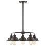 Trade Winds Lighting TW10052ORB 5 Light Vintage Industrial Hanging Ceiling Pendant Chandelier with Metal Shades, 60 Watts, in Oil Rubbed Bronze