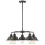 Trade Winds Lighting TW10052ORB 5 Light Vintage Industrial Hanging Ceiling Pendant Chandelier with Metal Shades, 60 Watts, in Oil Rubbed Bronze