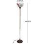 Tiffany Floor Lamp Torchiere Up Lighting W12H66 Inch Stained Glass Hummingbird Lampshade Antique Standing Iron Base 1E26 Foot Switch S801 WERFACTORY Lamps Living Room Bedroom Home Office Decoration
