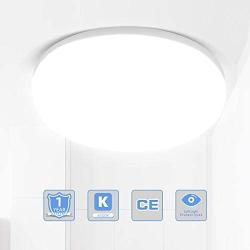 CANMEIJIA Ceiling Light Fixtures Led Flush Mount Light 30W Waterproof IP44 Daylight White 6500K 7.4 inch Round Surface Mounted for Bedroom/Kitchen/Bathroom/Porch Lighting