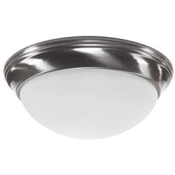 CORAMDEO 11 Inch LED Decorative Flush Mount Ceiling Fixture, Color Select Switch, Built in LED Gives 125W of Light from 16.4W of Power, 1150 Lumen, Dimmable, Nickel Finish with Frosted Glass