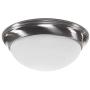 CORAMDEO 11 Inch LED Decorative Flush Mount Ceiling Fixture, Color Select Switch, Built in LED Gives 125W of Light from 16.4W of Power, 1150 Lumen, Dimmable, Nickel Finish with Frosted Glass